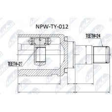 NPW-TY-012 NTY Шарнирный комплект, Привідний вал