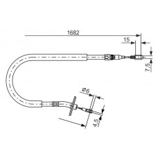 1 987 477 703 BOSCH Тросик, cтояночный тормоз
