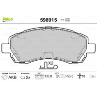 598915 VALEO КомплеК т гальмівних колодок, дискове гальмо