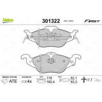 301322 VALEO Комплект гальмівних колодок дисковий гальм