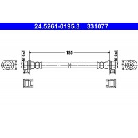24.5261-0195.3 ATE Гальмівний шланг