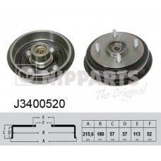J3400520 NIPPARTS Гальмівний барабан