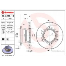 09.8206.10 BREMBO Гальмівний диск