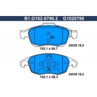 B1.G102-0790.2 GALFER КомплеК т гальмівних колодок, дискове гальмо