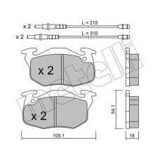 22-0037-4 METELLI Комплект гальмівних колодок дисковий гальм