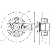 TX 73-611 TOMEX Brakes Гальмівний диск