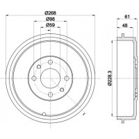8DT 355 301-091 HELLA PAGID Гальмівний барабан