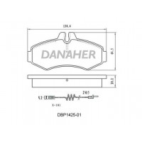 DBP1425-01 DANAHER Комплект гальмівних колодок дисковий гальм