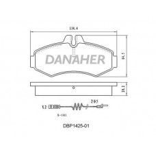DBP1425-01 DANAHER Комплект гальмівних колодок дисковий гальм