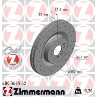 400.3649.52 ZIMMERMANN Гальмівний диск