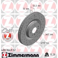 400.3649.52 ZIMMERMANN Гальмівний диск