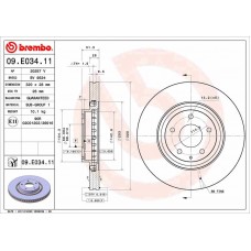 09.E034.11 BREMBO Гальмівний диск