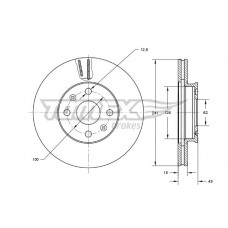 TX 71-62 TOMEX Brakes Гальмівний диск