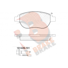 RB1429-701 R BRAKE Комплект гальмівних колодок дисковий гальм