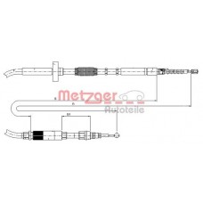 10.7531 METZGER Тросик, cтояночный тормоз