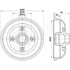 TA-0407 JAPANPARTS Гальмівний барабан
