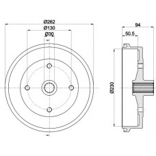 8DT 355 301-671 HELLA PAGID Гальмівний барабан