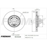 BD-4668 FREMAX Гальмівний диск