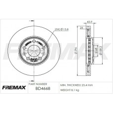 BD-4668 FREMAX Гальмівний диск
