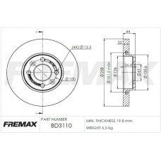 BD-3110 FREMAX Гальмівний диск