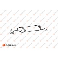 E12873E EUROREPAR Глушник вихлопних газів кінцевий