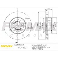 BD-4622 FREMAX Гальмівний диск