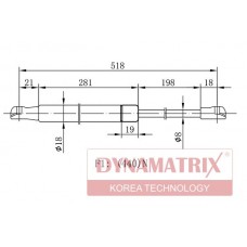 DGS016723 DYNAMATRIX Газова пружина кришка багажника