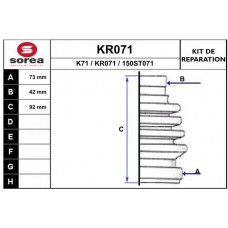 KR071 EAI Комплект пыльника, Привідний вал