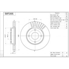 E6F530S AISIN Гальмівний диск