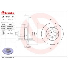 08.4775.14 BREMBO Гальмівний диск