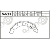 K3751 ASIMCO Комплект гальмівних колодок