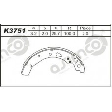 K3751 ASIMCO Комплект гальмівних колодок