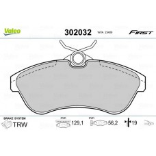 302032 VALEO КомплеК т гальмівних колодок, дискове гальмо