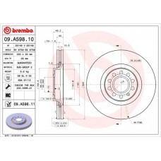 09.A598.10 BREMBO Гальмівний диск