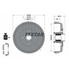 94047400 TEXTAR Гальмівний барабан