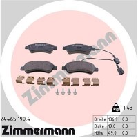 24465.190.4 ZIMMERMANN Комплект гальмівних колодок дисковий гальм