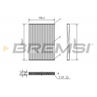 FC0076 BREMSI Фільтр повітря у внутрішньому просторі