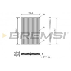 FC0076 BREMSI Фільтр повітря у внутрішньому просторі