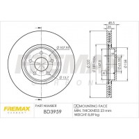 BD-3959 FREMAX Гальмівний диск