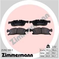 25192.190.1 ZIMMERMANN Комплект гальмівних колодок дисковий гальм