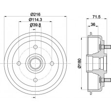 MBD274 MINTEX Гальмівний барабан
