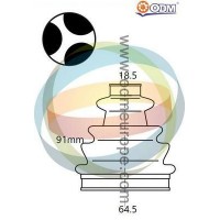 21-990472 Multiparts Комплект пыльника, Привідний вал
