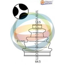 21-990472 Multiparts Комплект пыльника, Привідний вал