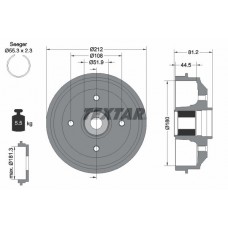 94041900 TEXTAR Гальмівний барабан