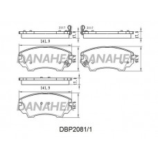 DBP2081/1 DANAHER Комплект гальмівних колодок дисковий гальм