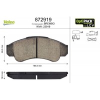 872919 VALEO Комплект гальмівних колодок дисковий гальм