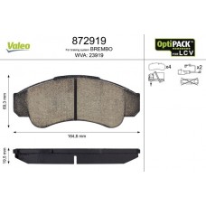 872919 VALEO Комплект гальмівних колодок дисковий гальм