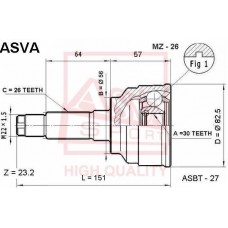 MZ-26 ASVA Шарнирный комплект, Привідний вал