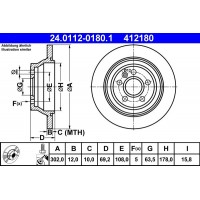 24.0112-0180.1 ATE Гальмівний диск