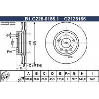 B1.G226-0166.1 GALFER Гальмівний диск
